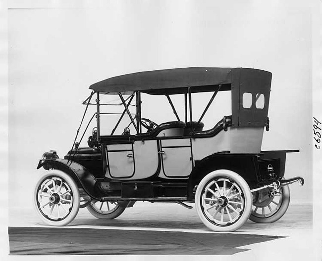 1911 Packard 18 Model NC two-toned touring car, three-quarter rear view, left side