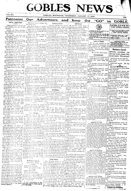 Gobles news. Vol. 41 no. 48 (1931 August 27)