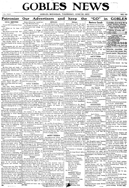 Gobles news. Vol. 42 no. 40 (1932 June 30)