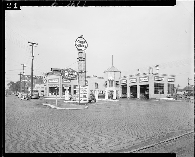 Cities gas station from street view