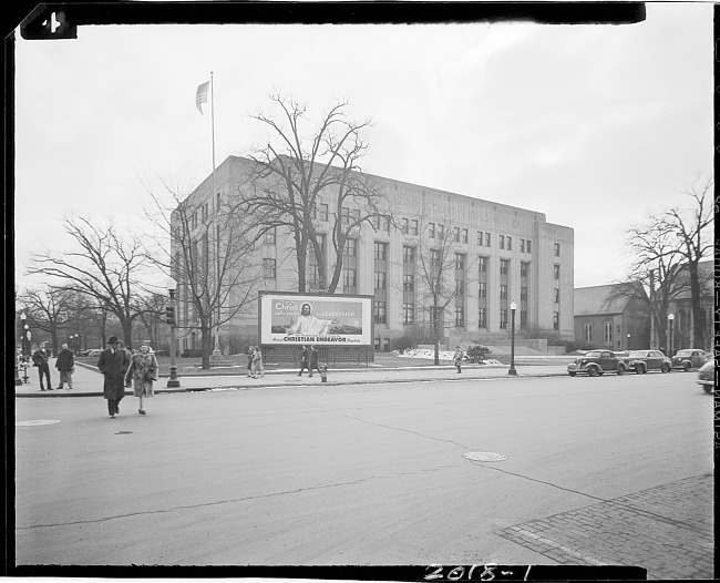 Christian billboard in front of Kalamazoo Courthouse