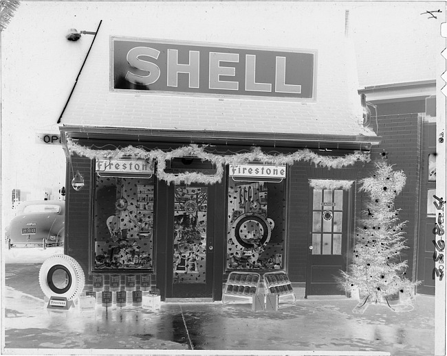 Shell gas station close-up