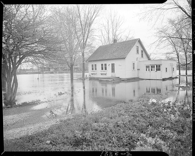 Flood waters at house