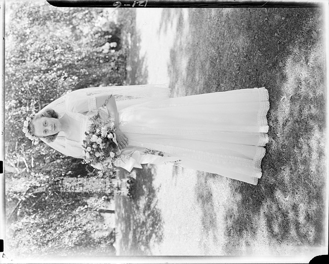 Bride standing outside