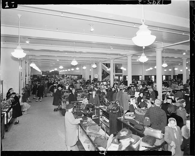 Christmas shoppers at department store