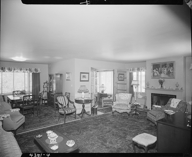 Residential living room and dining room interior