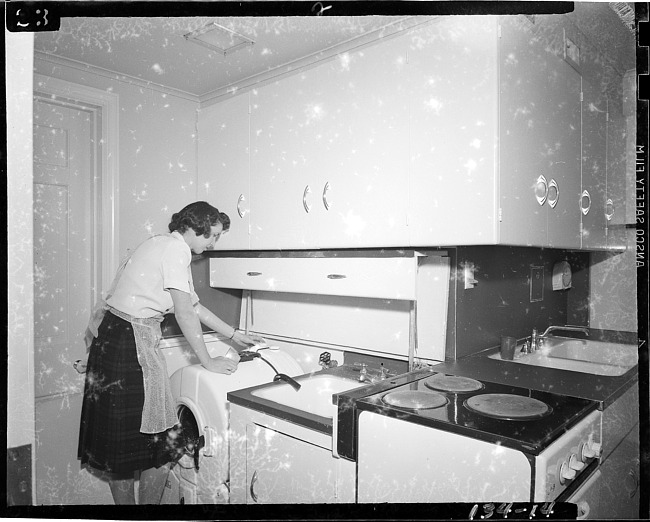 Kitchen design, using laundry appliances