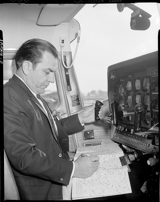 Pilot in cockpit