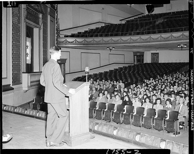 Speaker at teacher's conference