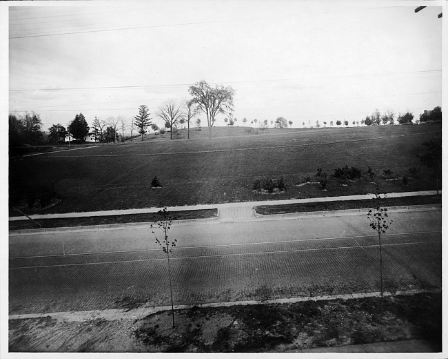 Outside view of Westnedge Avenue with streetcar tracks from "Everyman's House", photograph