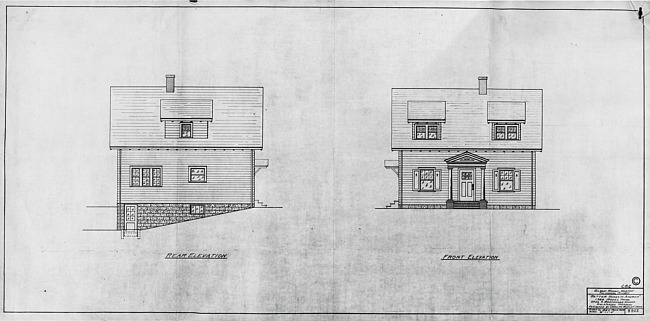 Elevation plans rear-front, architectural drawing