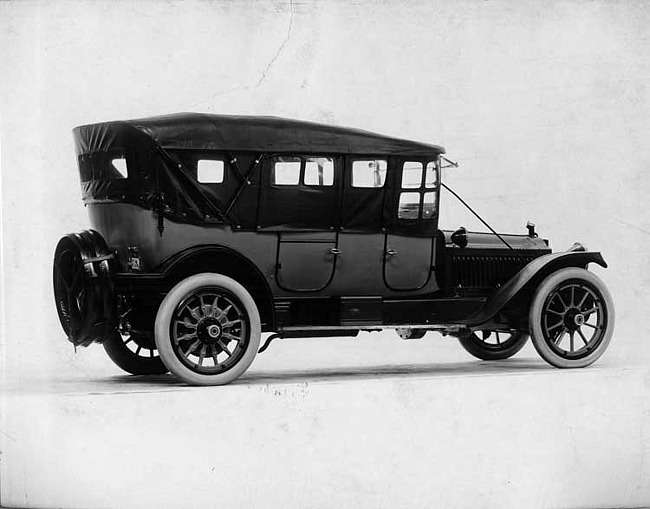 1914 Packard 2-38 touring car, three-quarter rear view, left side