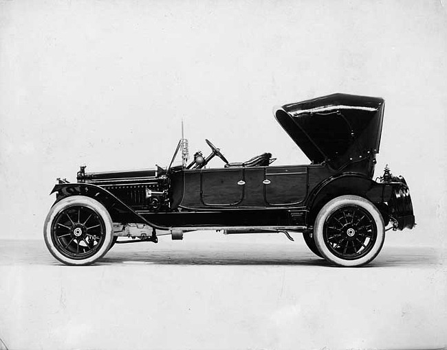 1914 Packard 2-38 phaeton, left side, with victoria top, raised