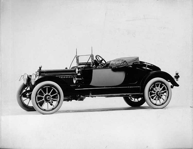 1914 Packard 48 phaeton-runabout, five-sixth front view, left side, top folded