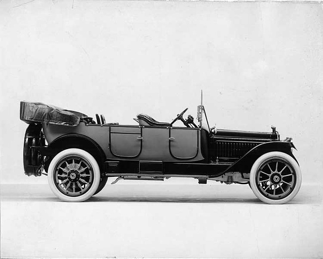 1915 Packard 3-38 two-toned standard touring car, left side, top folded