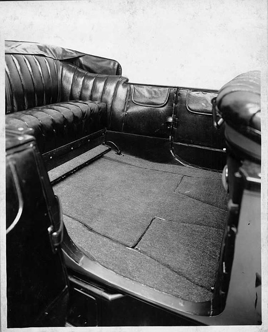 1917 Packard touring car, rear interior, top lowered