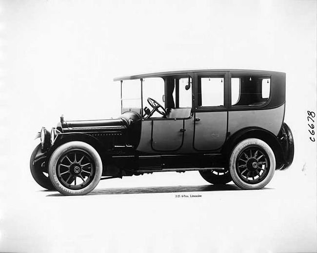 1917 Packard two-toned limousine, seven-eights left front view