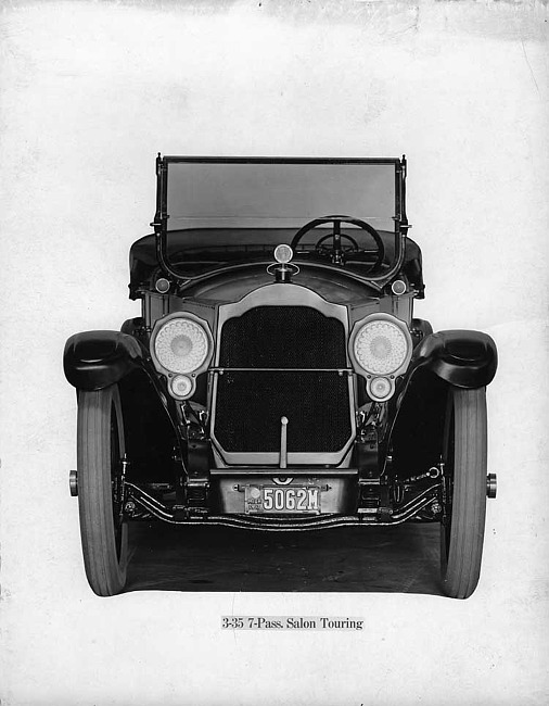 1918-1919 Packard salon touring car, front view, top folded