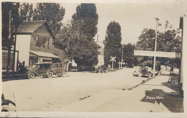 Main street downtown Alden looking east