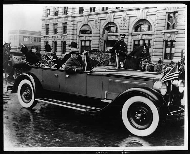 1927 Packard touring car in New York reception parade for Queen Marie of Romania