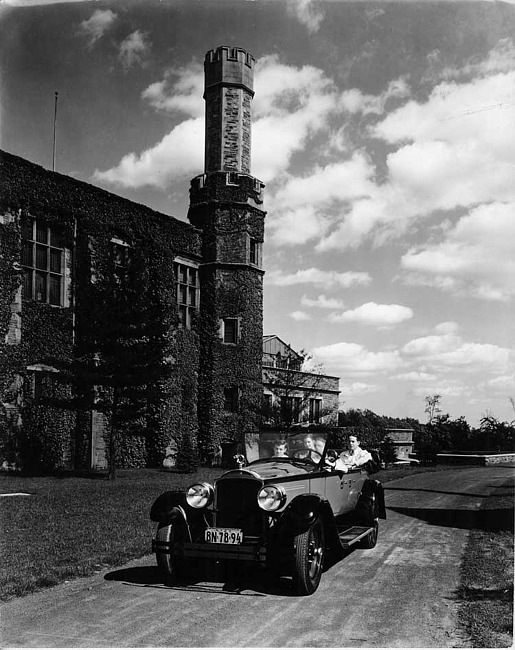 1927 Packard touring car with Charles Eastman as passenger at Princeton University