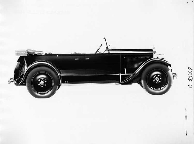 1927 Packard phaeton, right side view, top lowered