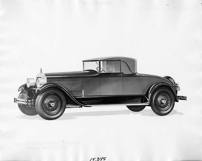 1927 Packard convertible coupe, seven-eights left front view