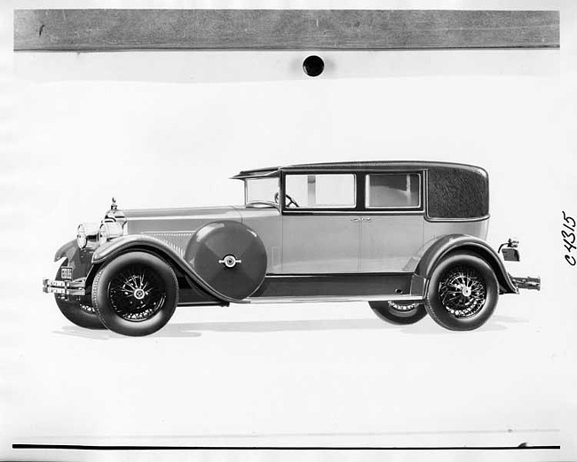 1927 Packard two-toned custom body sedan, seven-eights left front view