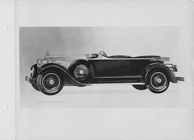 1927 Packard sport phaeton, nine-tenths left front view, top lowered