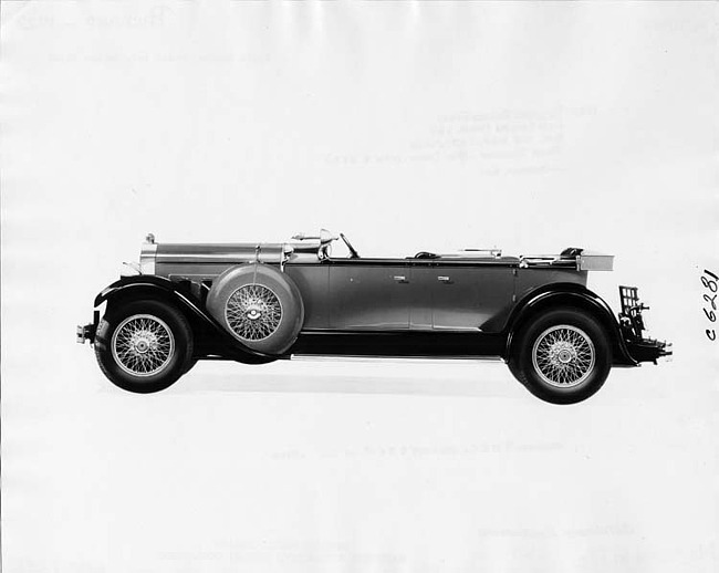 1929 Packard sport phaeton, left side view, top folded