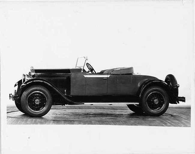 1929 Packard runabout, nine-tenths left front view, top folded