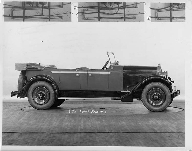 1929 Packard touring car, right side view, top folded