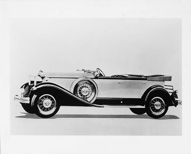 1930 Packard sport phaeton, nine-tenths left side view, top folded