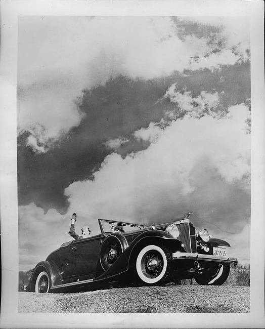 1933 Packard coupe-roadster against the clouds