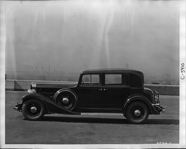 1933 Packard club sedan, left side view