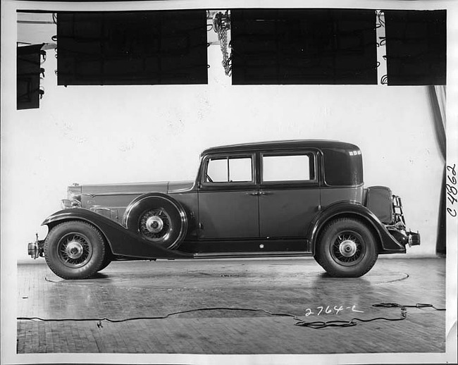 1933 Packard club sedan, left side view