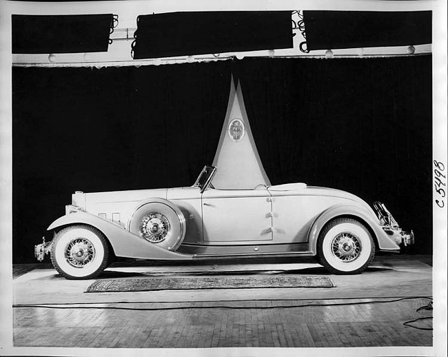 1933 Packard convertible runabout, left side view