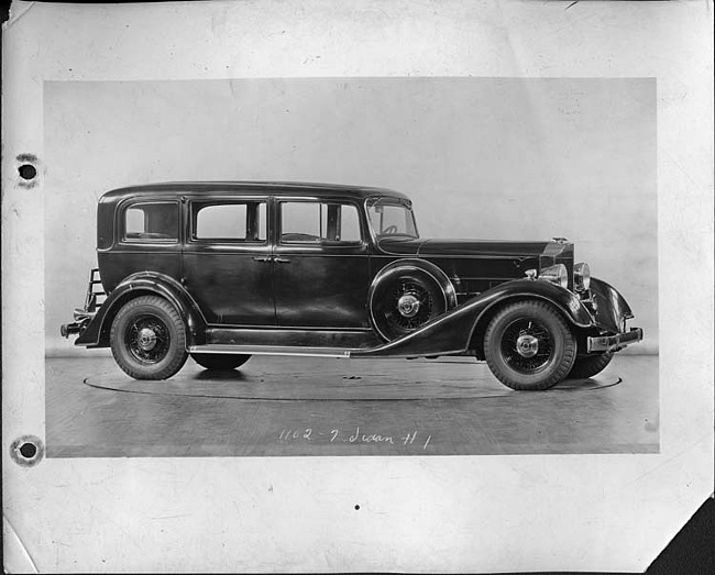 1934 Packard sedan, nine-tenths right side view