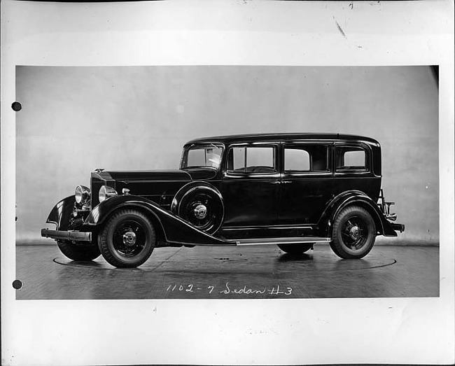 1934 Packard sedan, seven-eights left side view