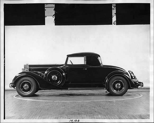 1934 Packard coupe, left side view