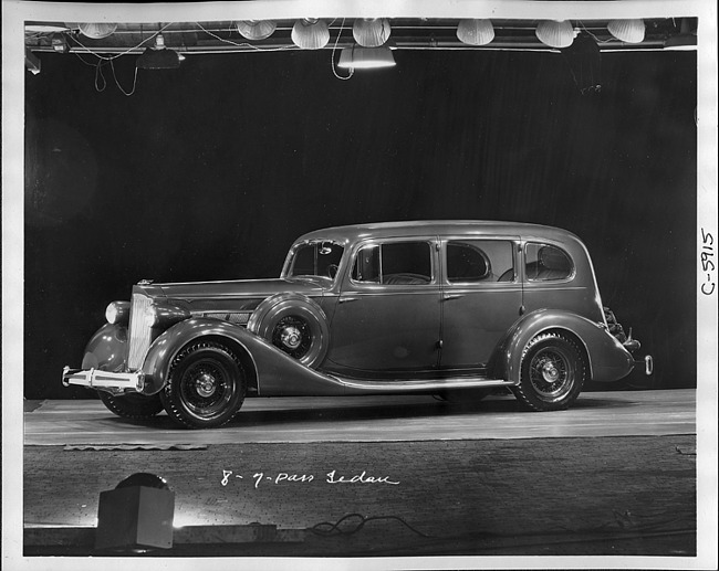 1935 Packard sedan, seven-eights left front view