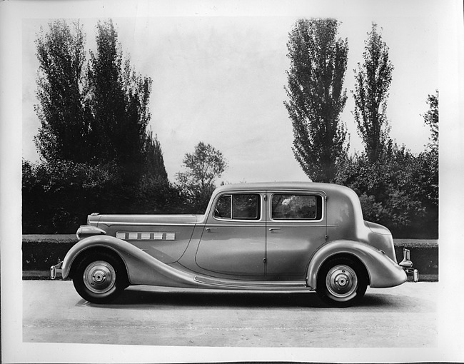 1935 Packard club sedan, left side view