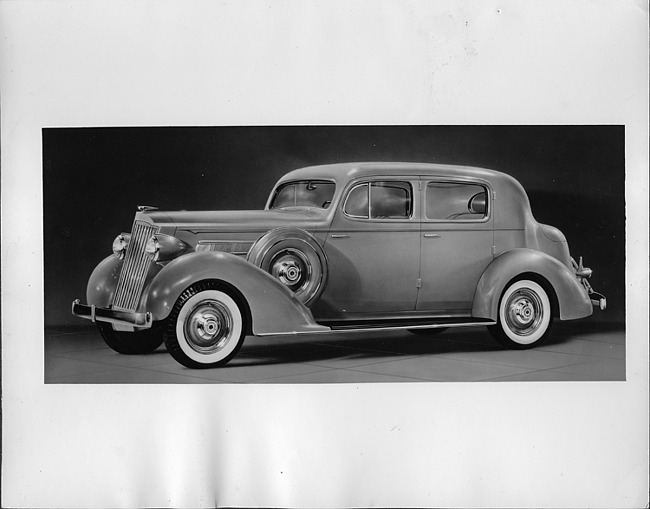 1935 Packard club sedan, seven-eights left side view