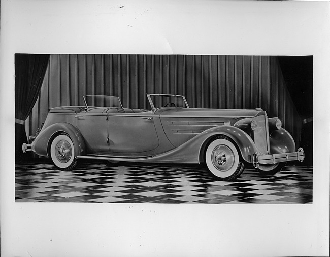 1935 Packard sport phaeton, seven-eights right side view, top folded