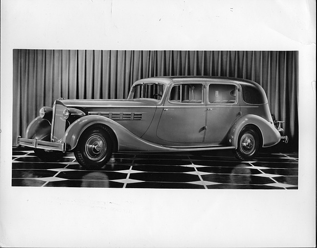 1935 Packard formal sedan, seven-eights left side view