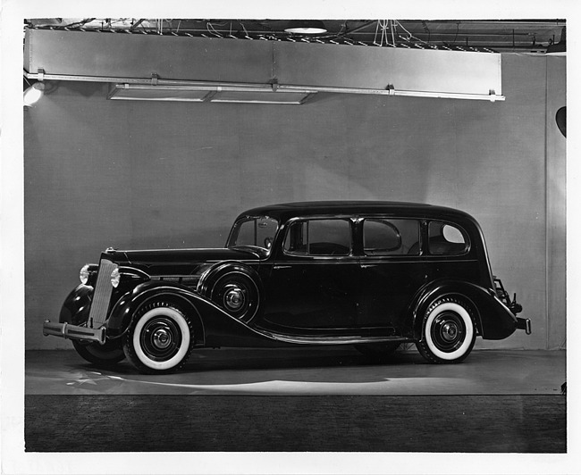 1936 Packard limousine, nine-tenths left side view