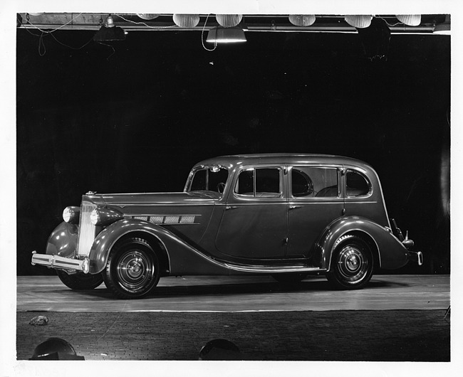 1936 Packard sedan, nine-tenths left side view