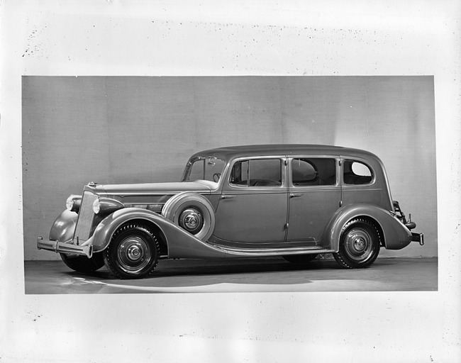 1936 Packard sedan, nine-tenths left side view