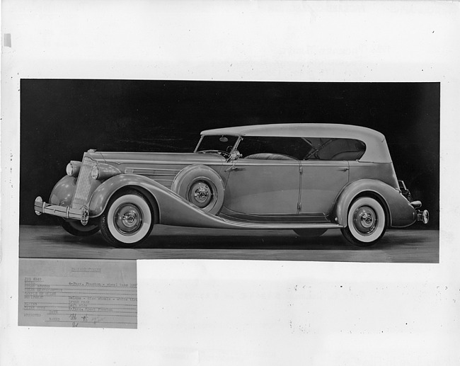 1936 Packard phaeton, seven-eights right side view, top raised