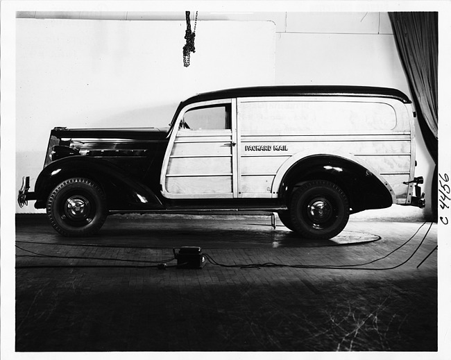 1937 Packard special mail wagon, left side view